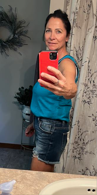 Metallic Edged Scoop Neck Tank