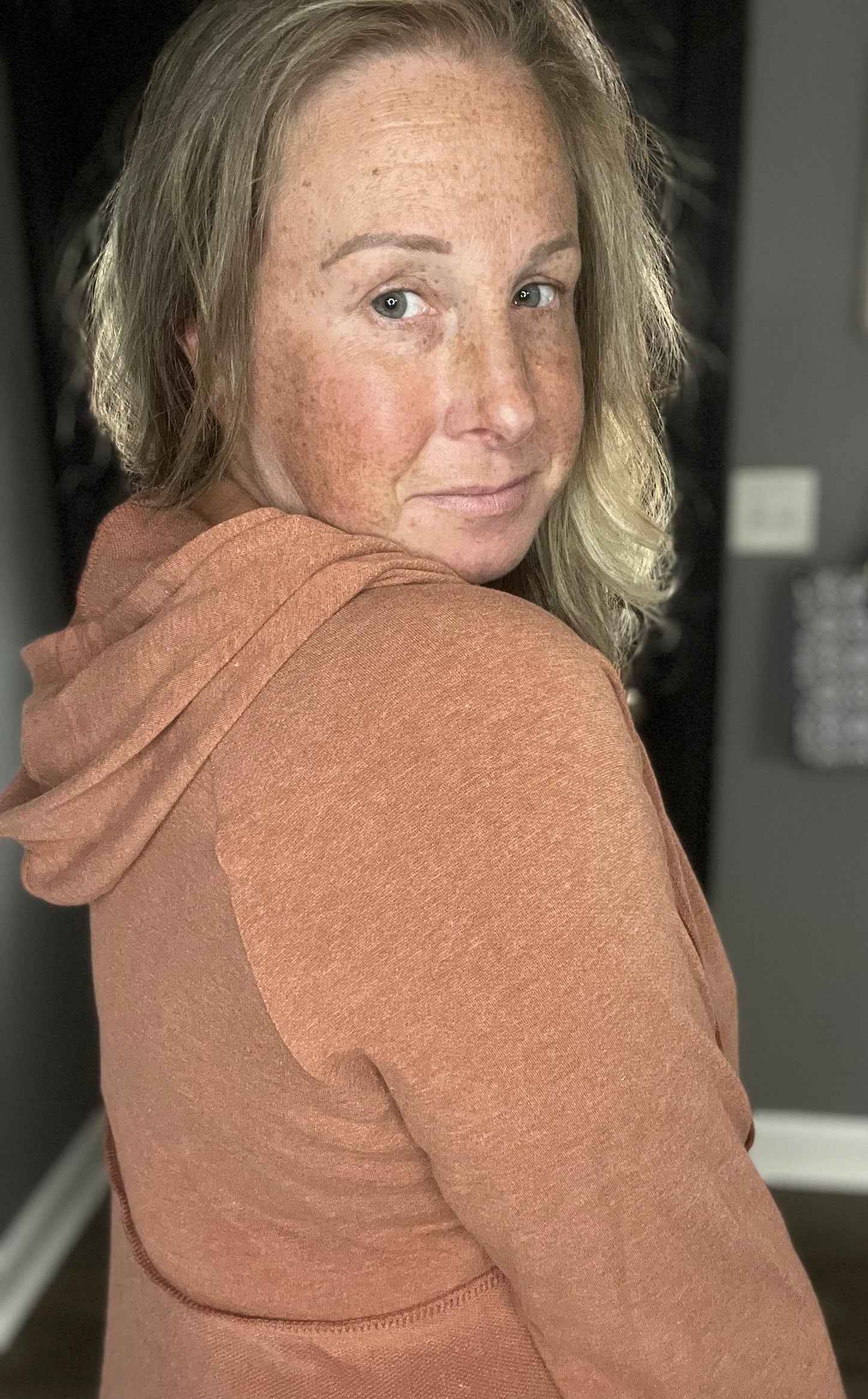 Plus Long Sleeve Button Down Hoodie