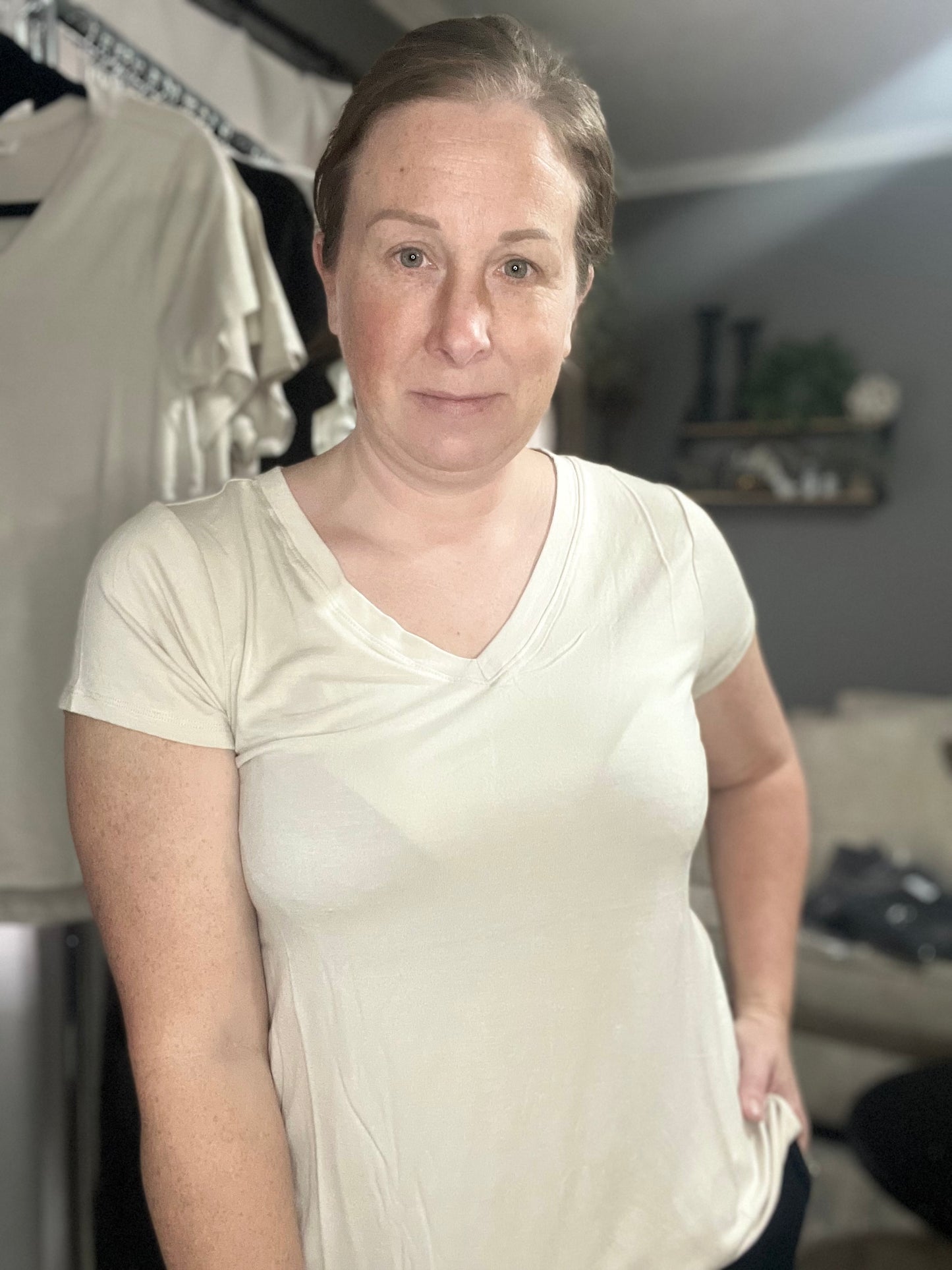 Rayon Short Sleeve Round Neck Top