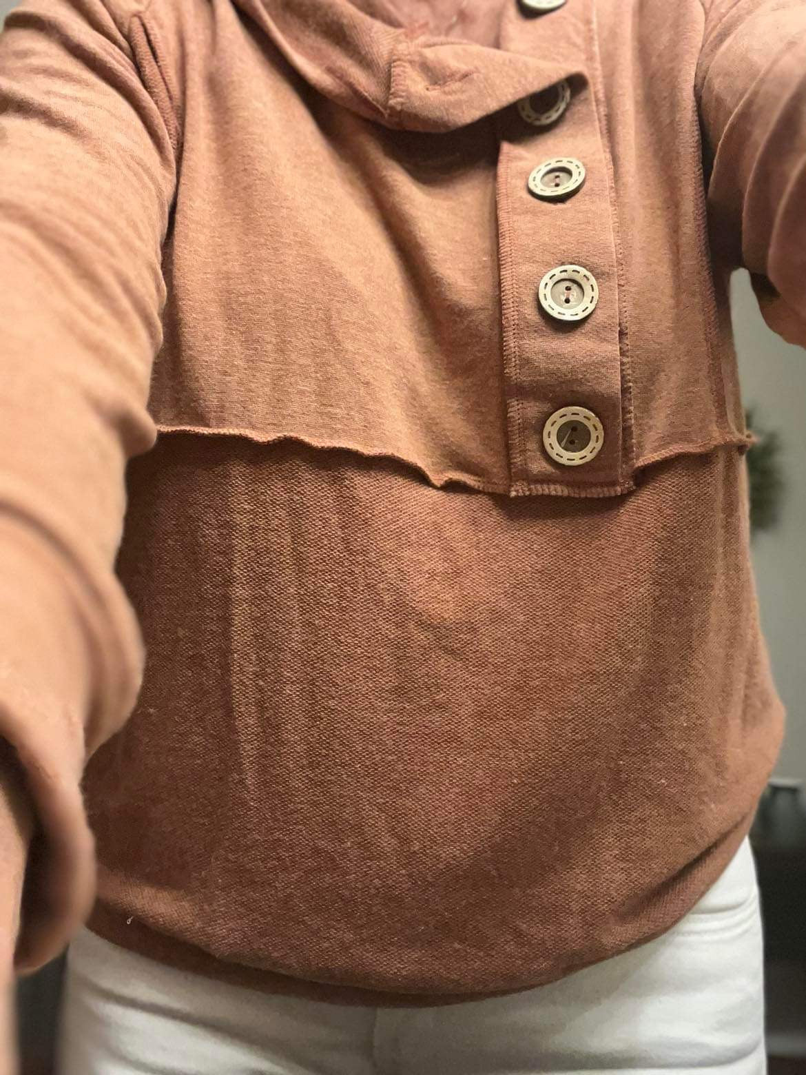 Plus Long Sleeve Button Down Hoodie