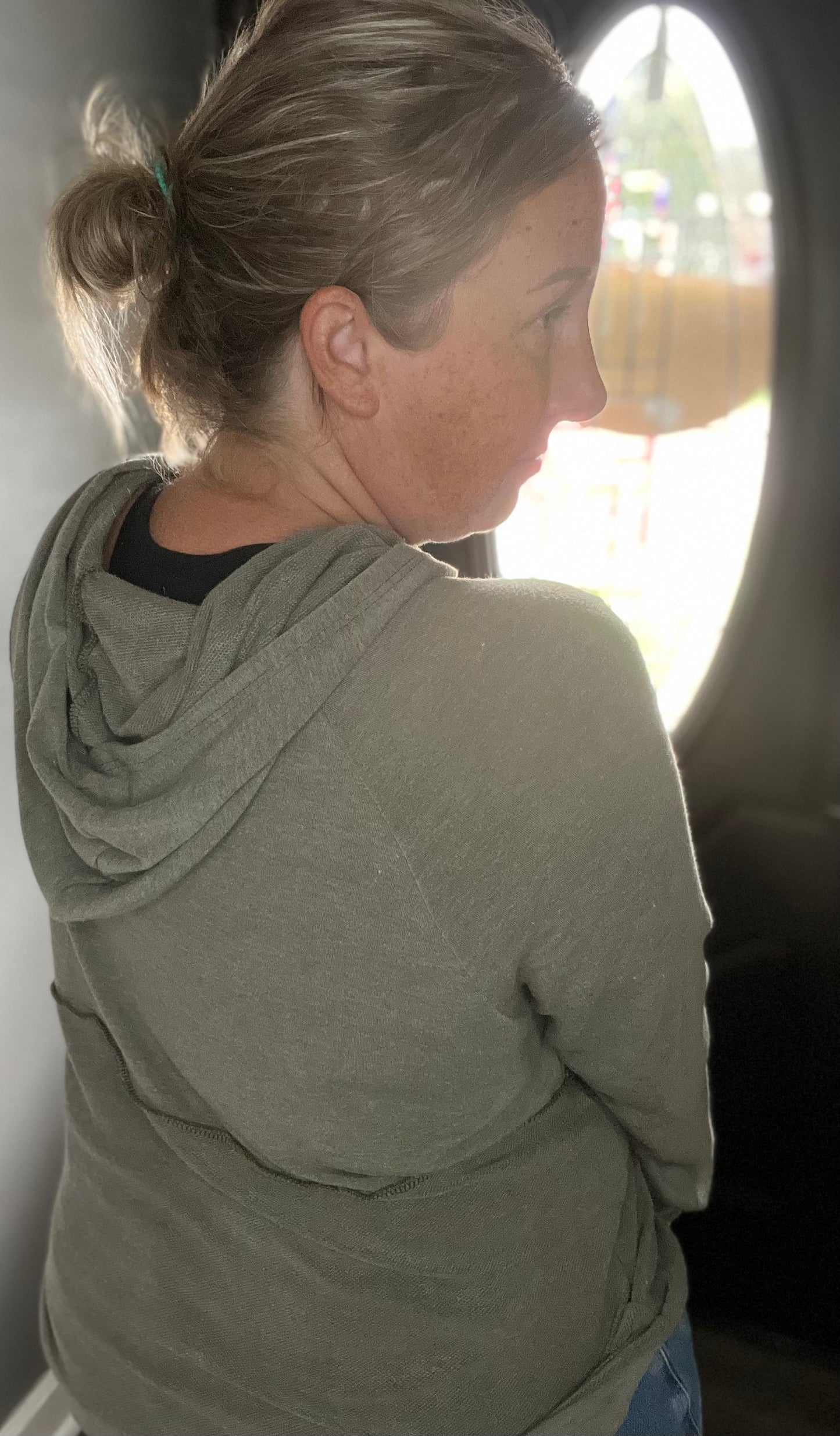 Plus Long Sleeve Button Down Hoodie