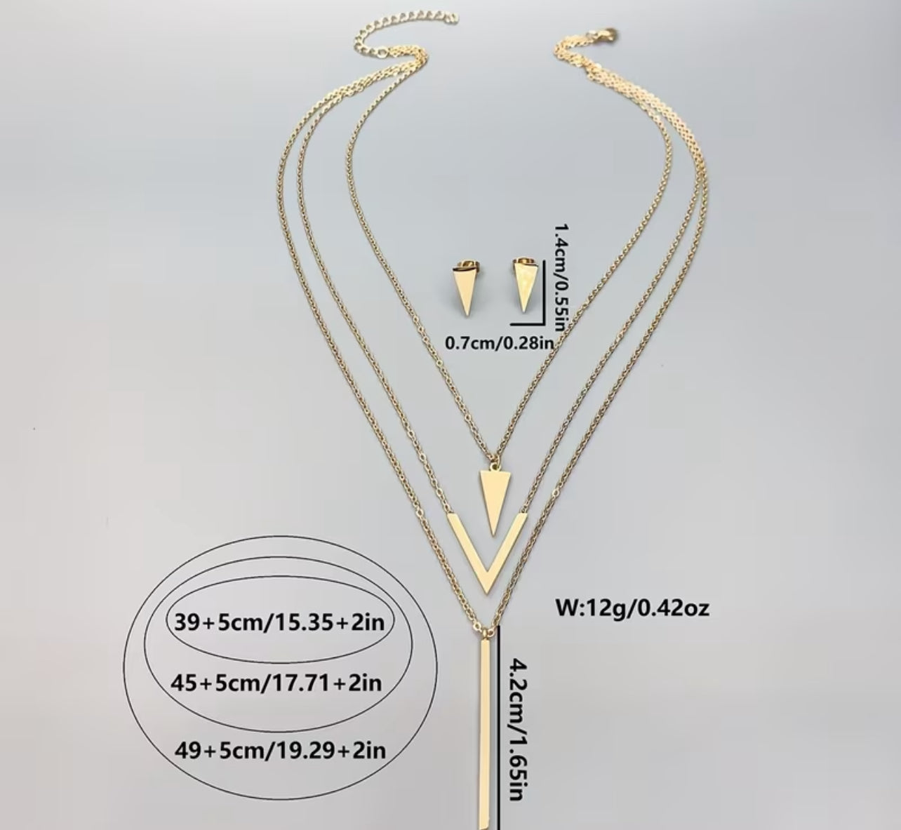 Triple Layer Bold Necklace and Earring Combo