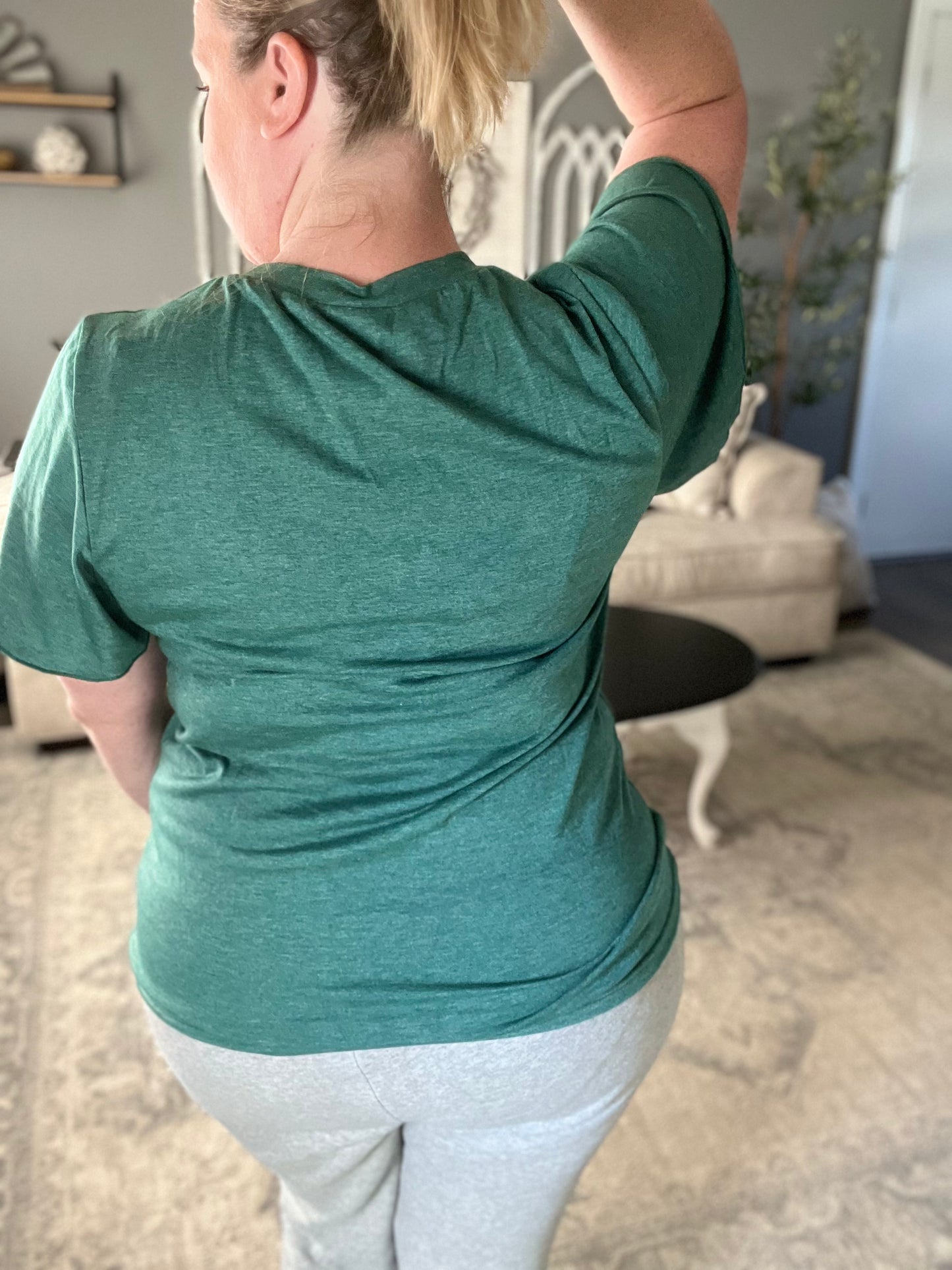 Shirred V neck Short Sleeve Tee FINAL SALE