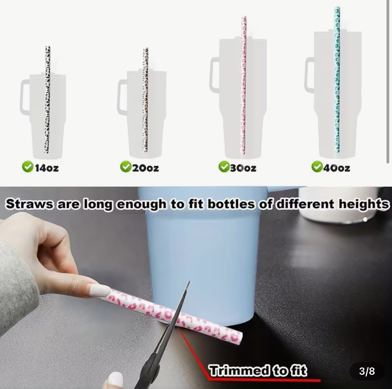 Silicon Leopard Straws