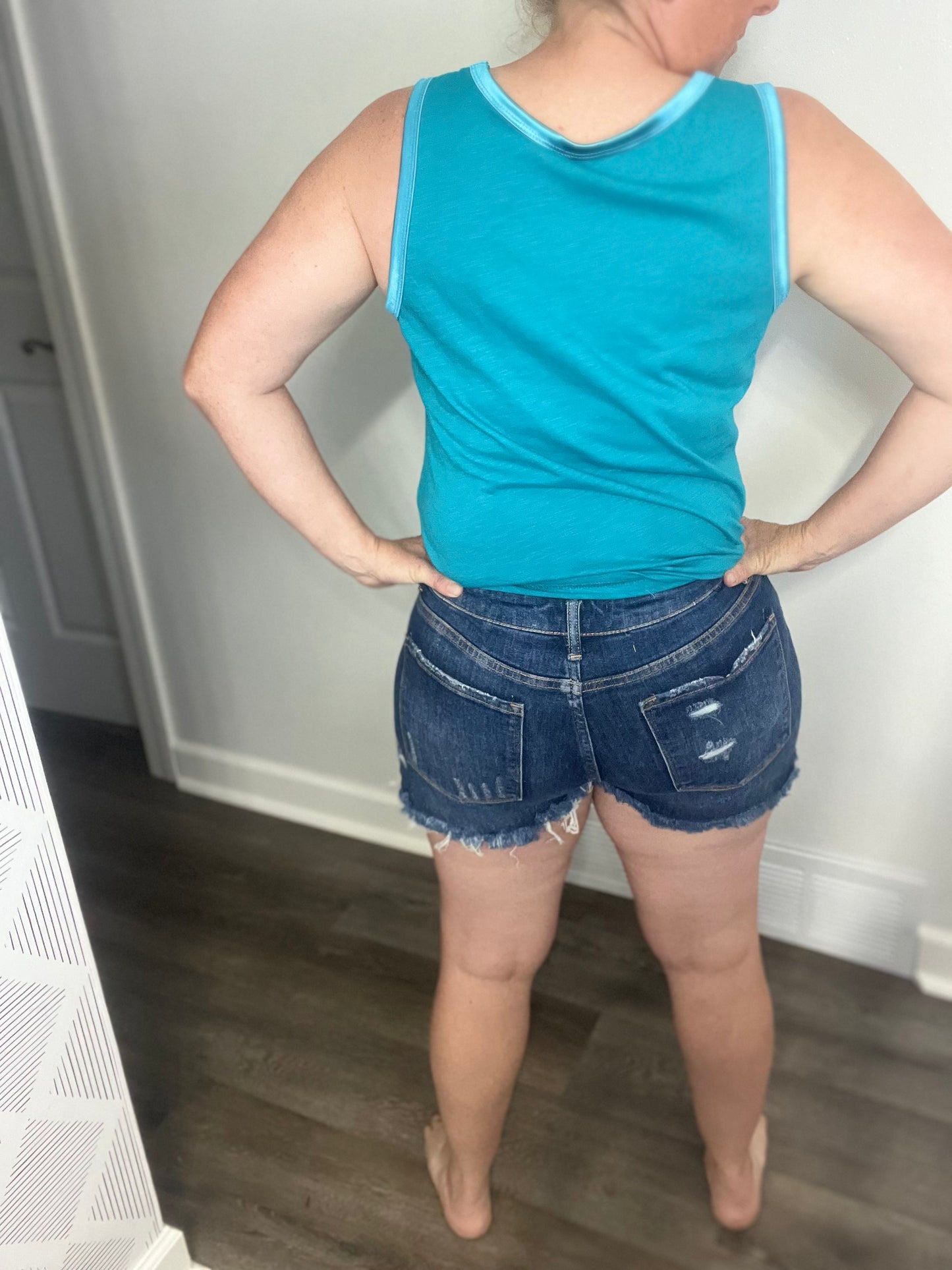Risen Mid Rise Button Fly Shorts