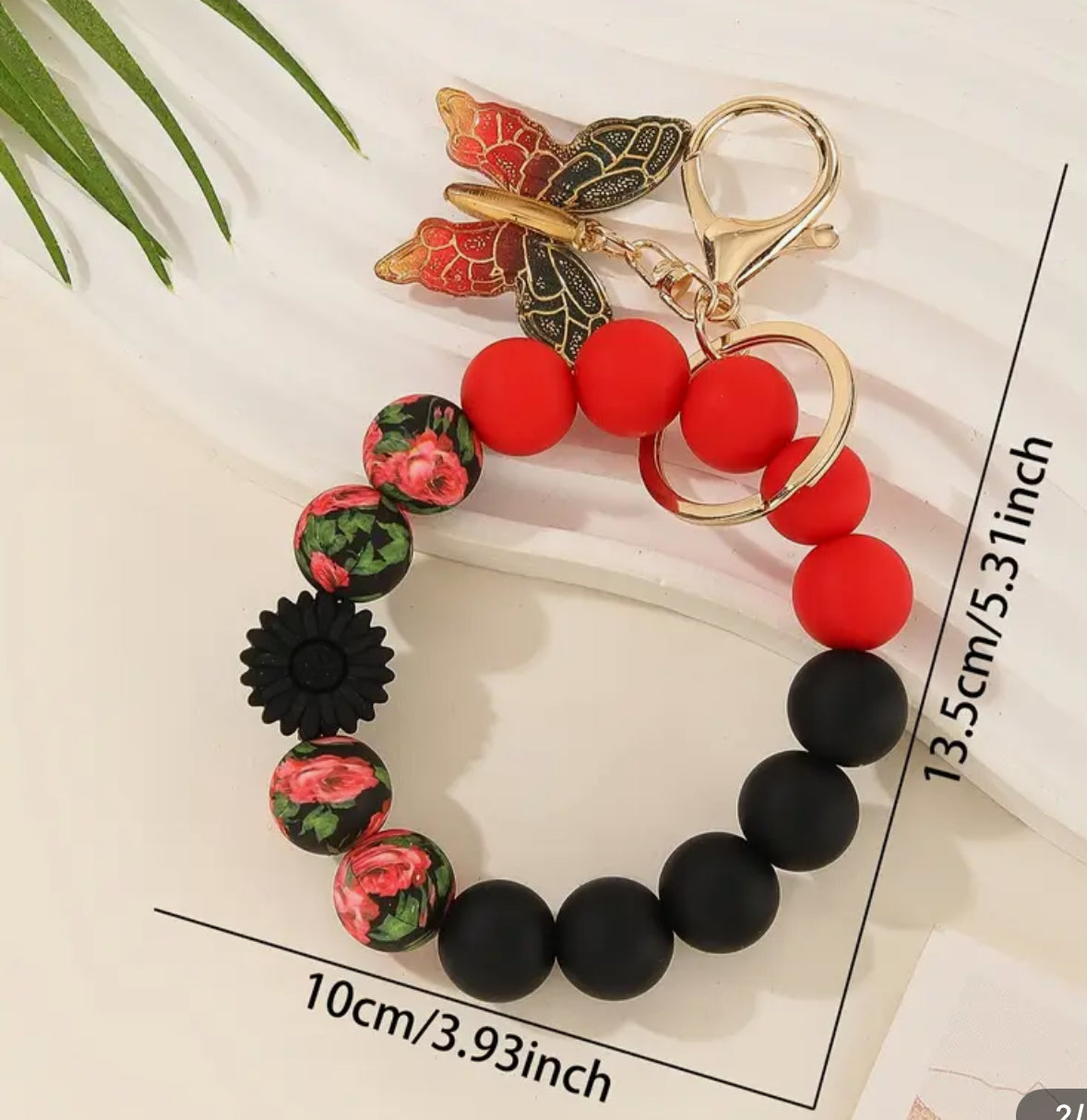 Butterfly Silicone Bead Wristlet