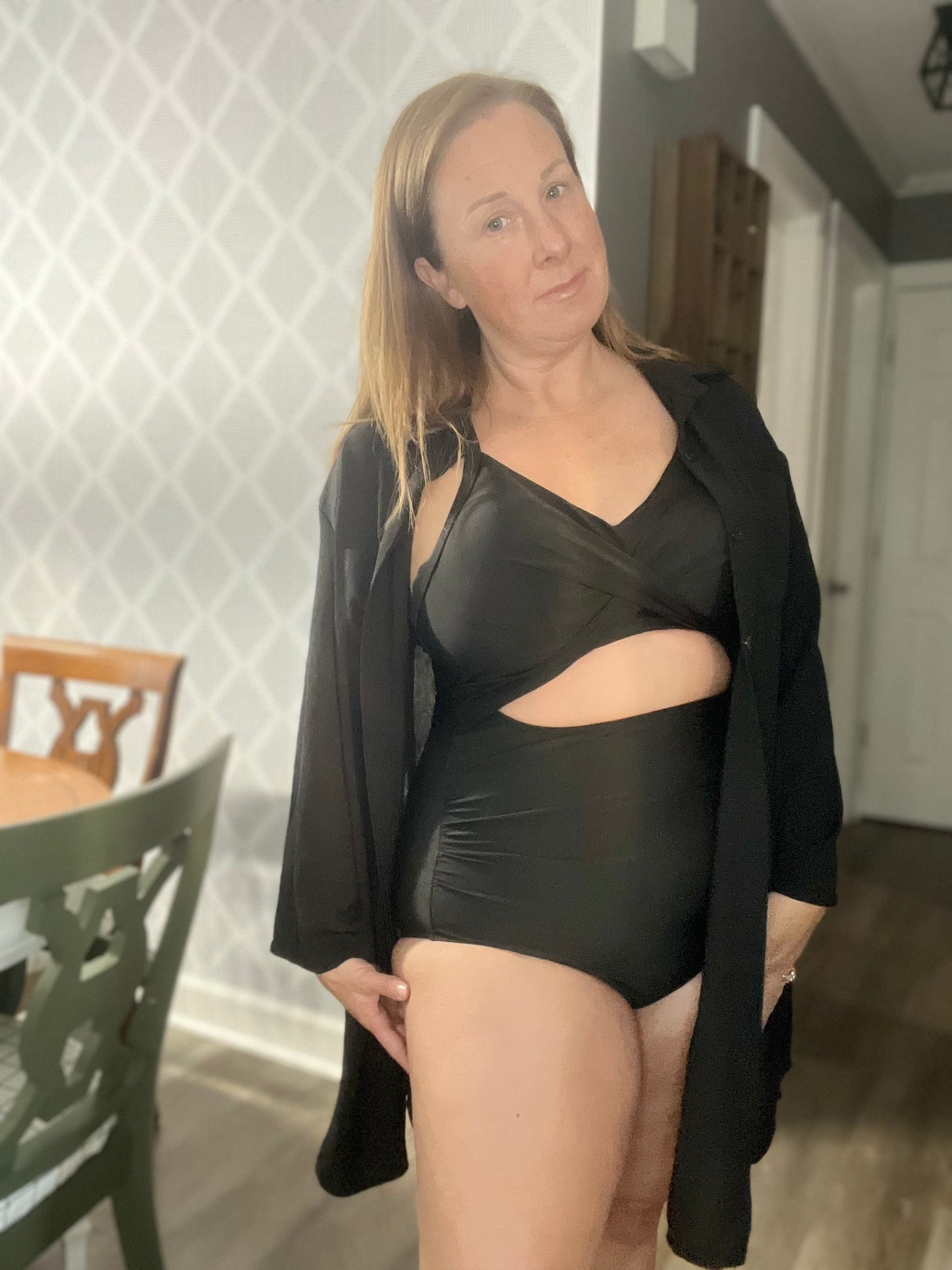 Color Block One Piece Suit