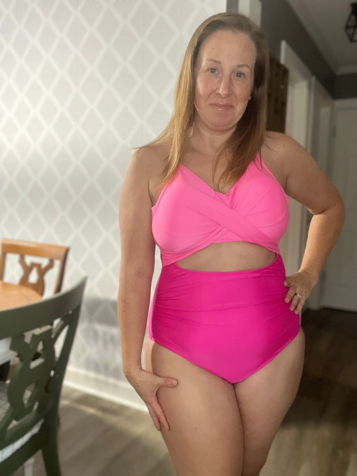 Color Block One Piece Suit