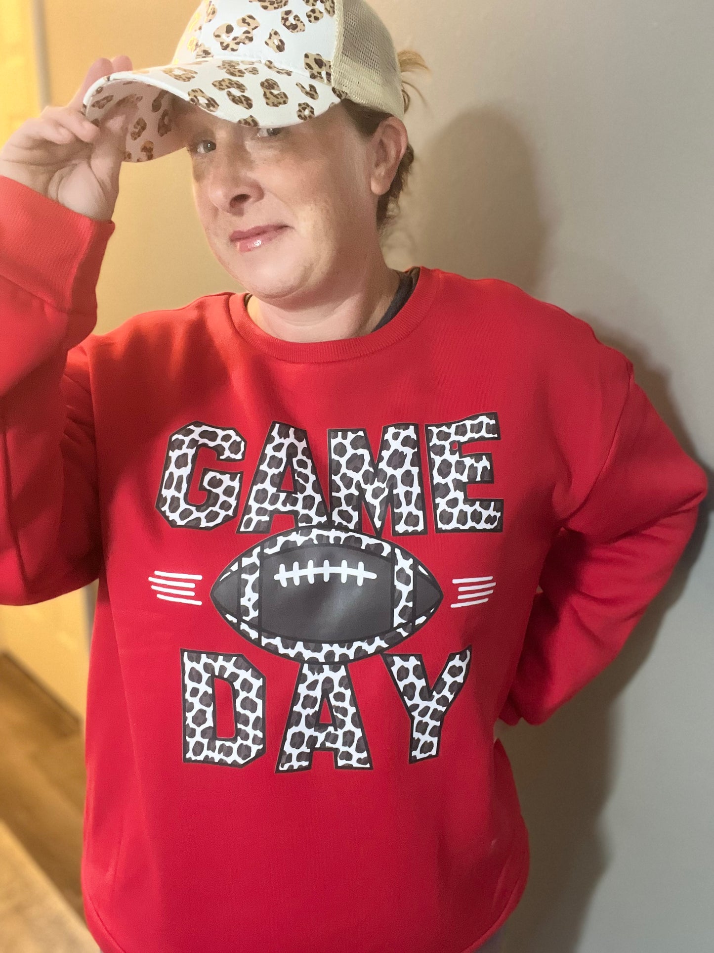 Leopard Game Day Fleece Crewneck