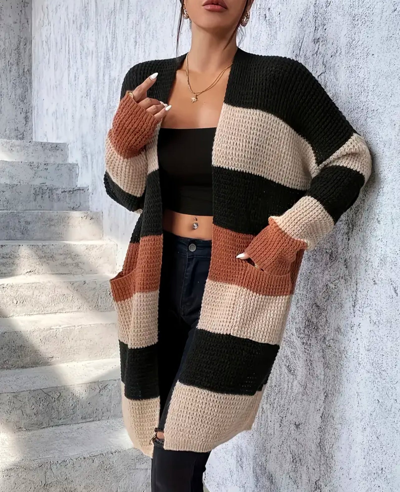 Farrah Long Pocketed Cardigan