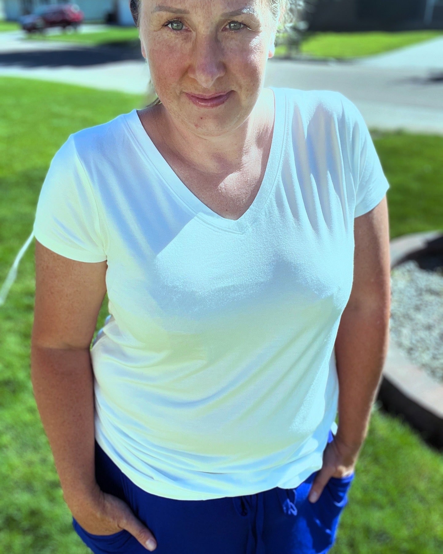 Rayon Short Sleeve Round Neck Top