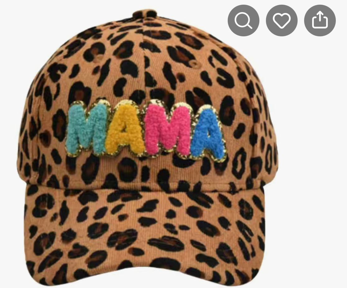 "Mama" Leopard Ball Cap FINAL SALE