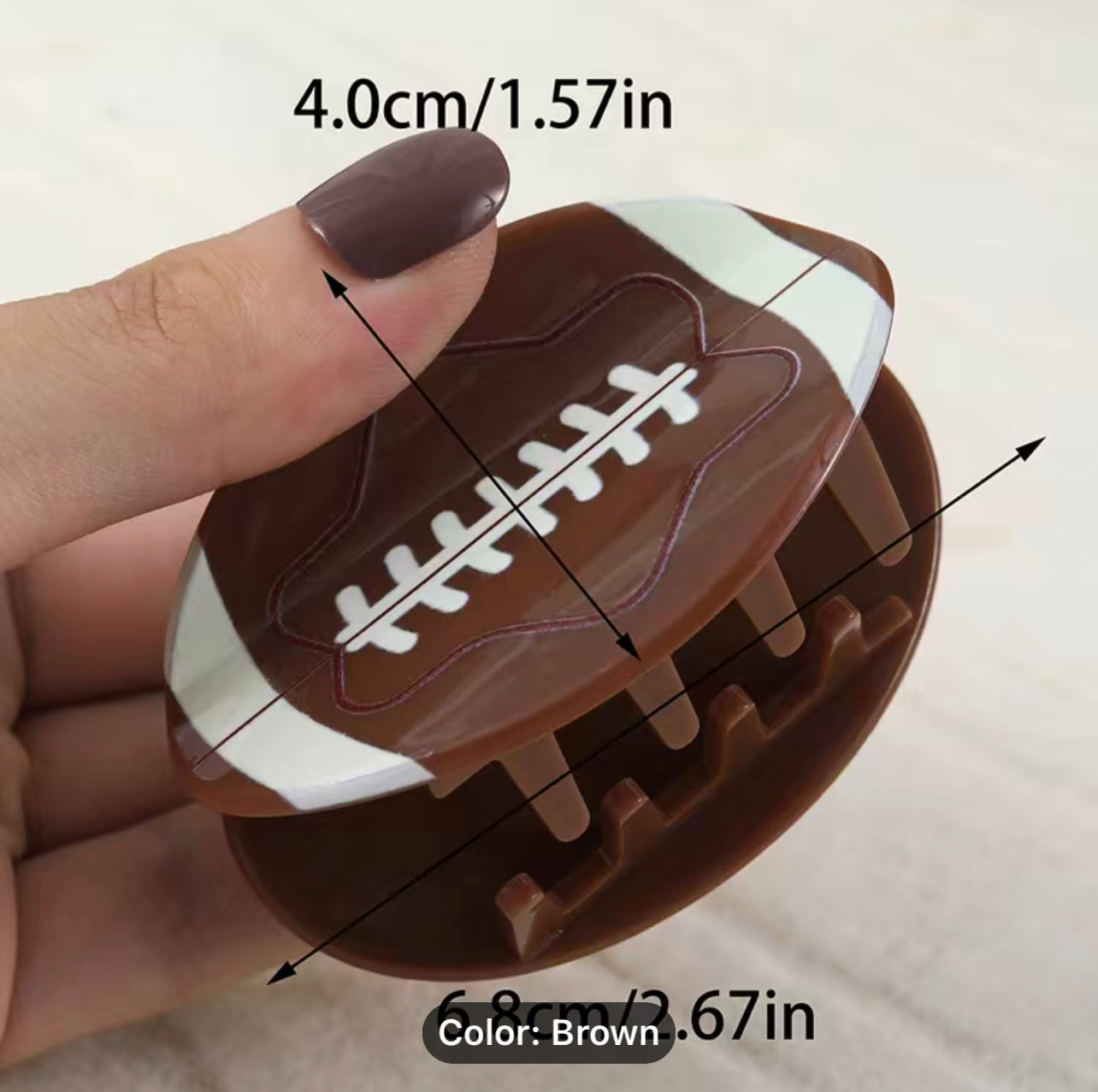 Football Shaped Claw Clip