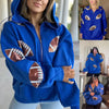 Glitter in the End Zine Sequin Football Oversized Hoodie
