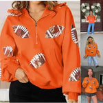 Glitter in the End Zine Sequin Football Oversized Hoodie