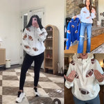Glitter in the End Zine Sequin Football Oversized Hoodie