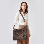 Throw it all in Vegan Leather Laptop Tote Bag