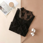 Floral & Lace Mesh Long-Sleeve Top