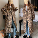 Leopard on the Loose Wool Blend Trench Coat