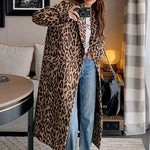 Leopard on the Loose Wool Blend Trench Coat