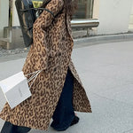 Leopard on the Loose Wool Blend Trench Coat