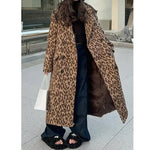 Leopard on the Loose Wool Blend Trench Coat
