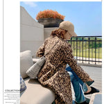 Leopard on the Loose Wool Blend Trench Coat