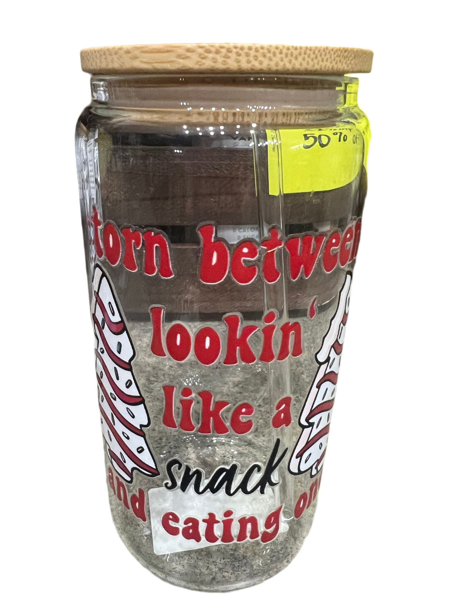 Christmas Tree Cake Water Cups with Bamboo Lid