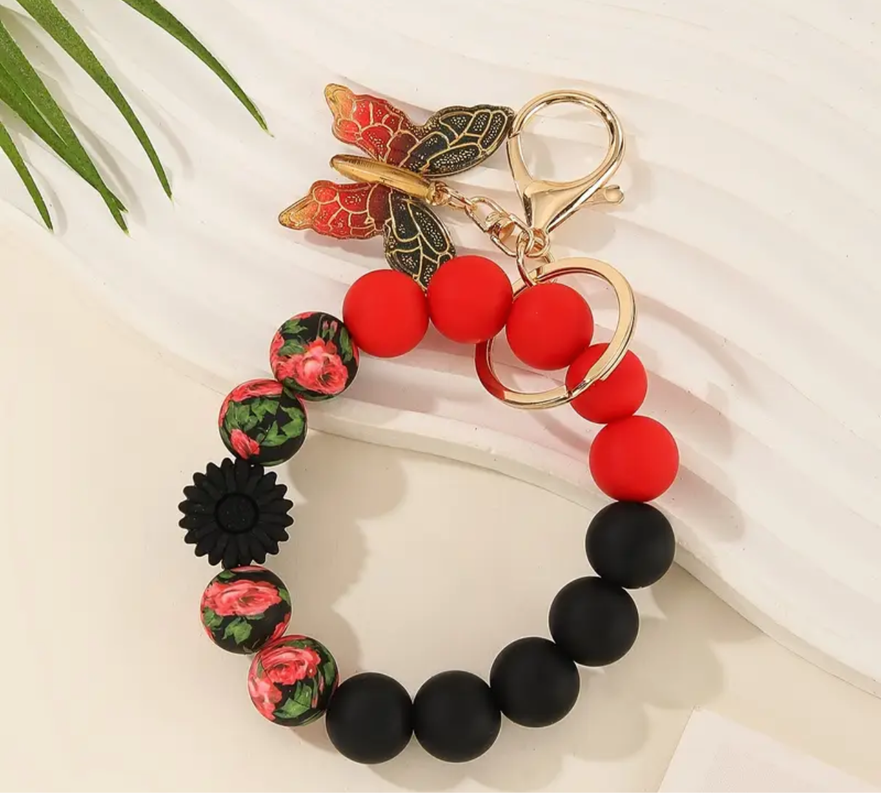 Butterfly Silicone Bead Wristlet