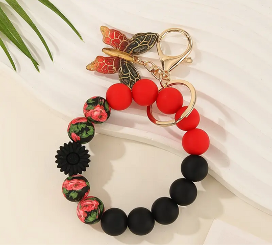 Butterfly Silicone Bead Wristlet