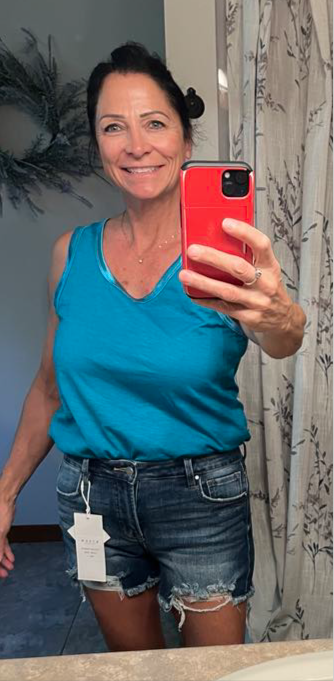 Metallic Edged Scoop Neck Tank