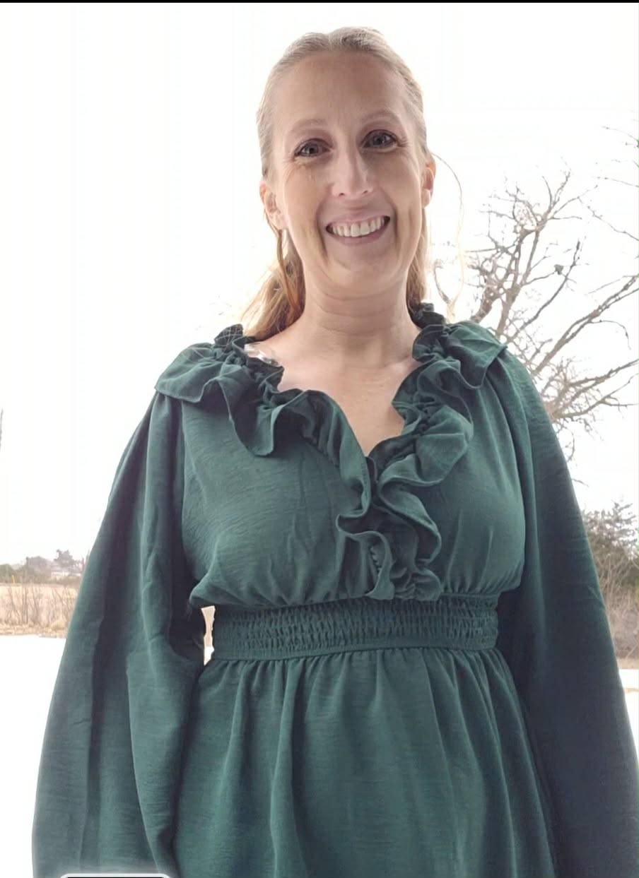 Midi Length Ruffle V Neck Dress