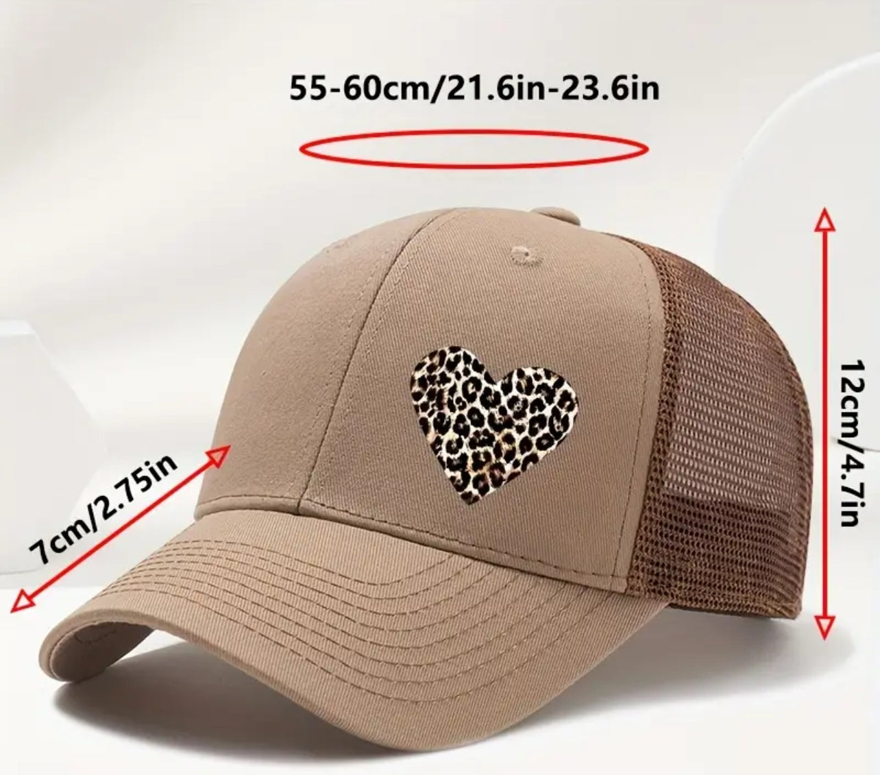 Leopard Heart Vented Cap