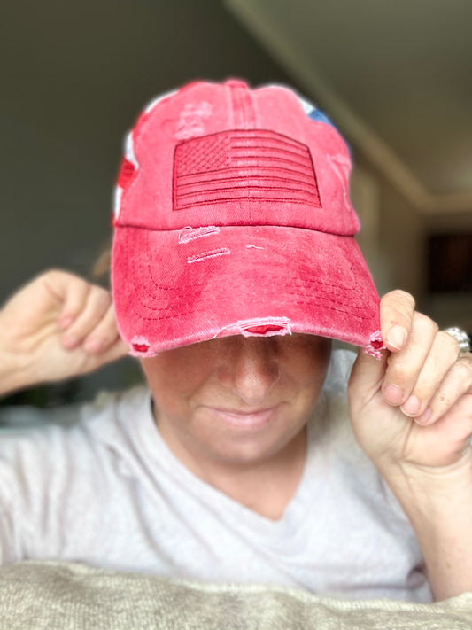 Front Porch Firecracker Vintage Americana Trucker Cap