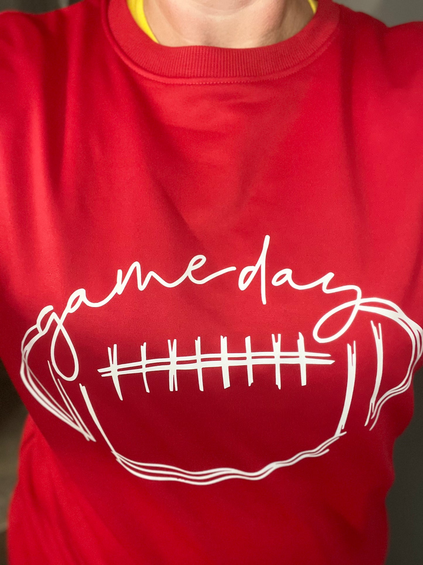 Script Lettered Game Day Football Crewneck