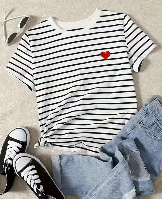 You Have My Heart Stripped Tee