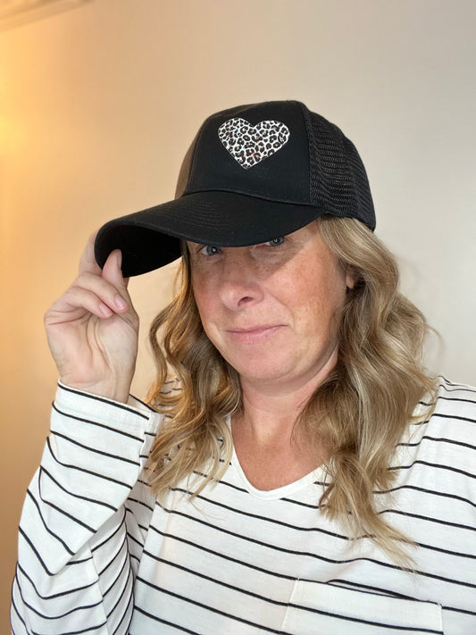 Leopard Heart Vented Cap