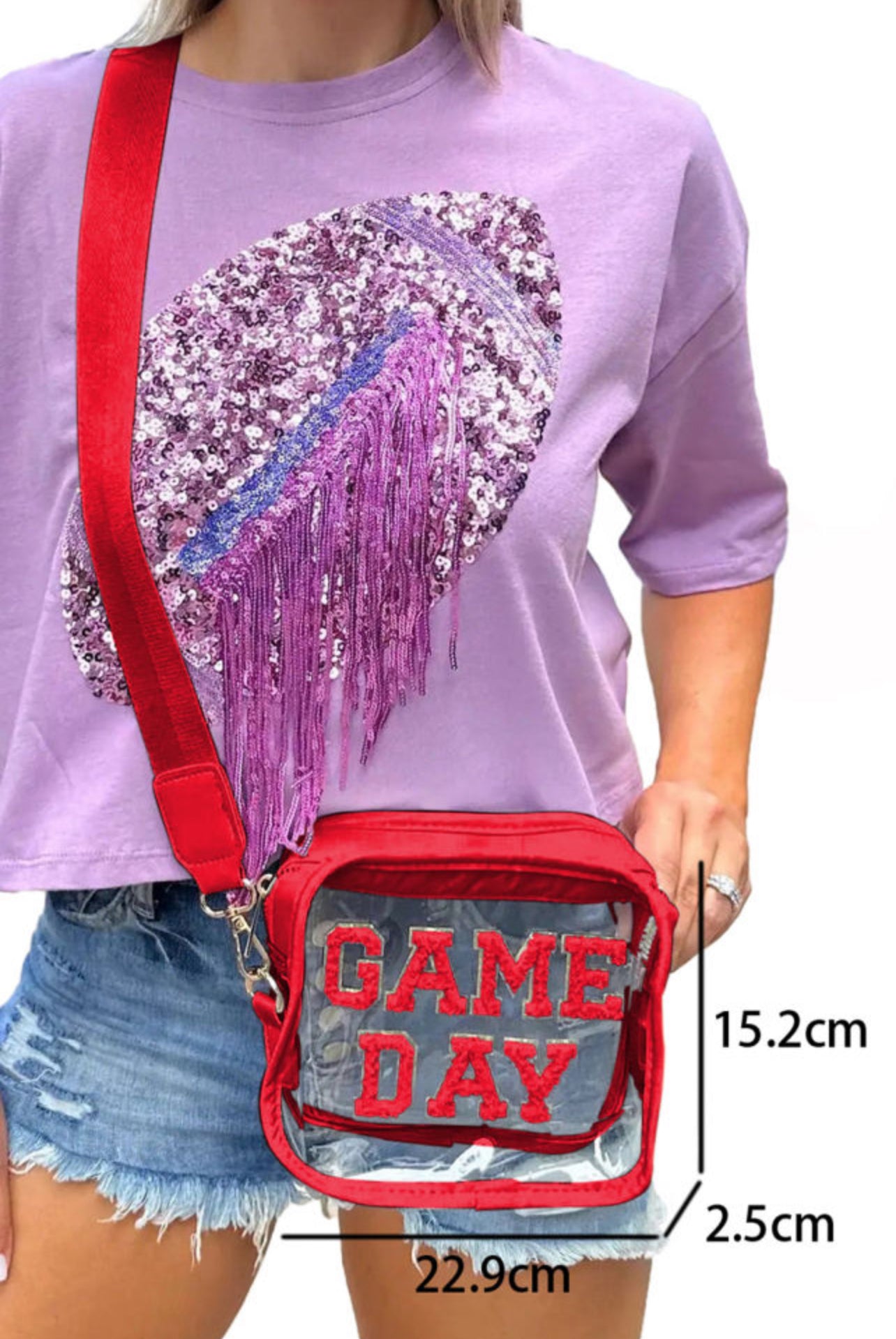 Game Day Clear Plexi Crossbody Bag