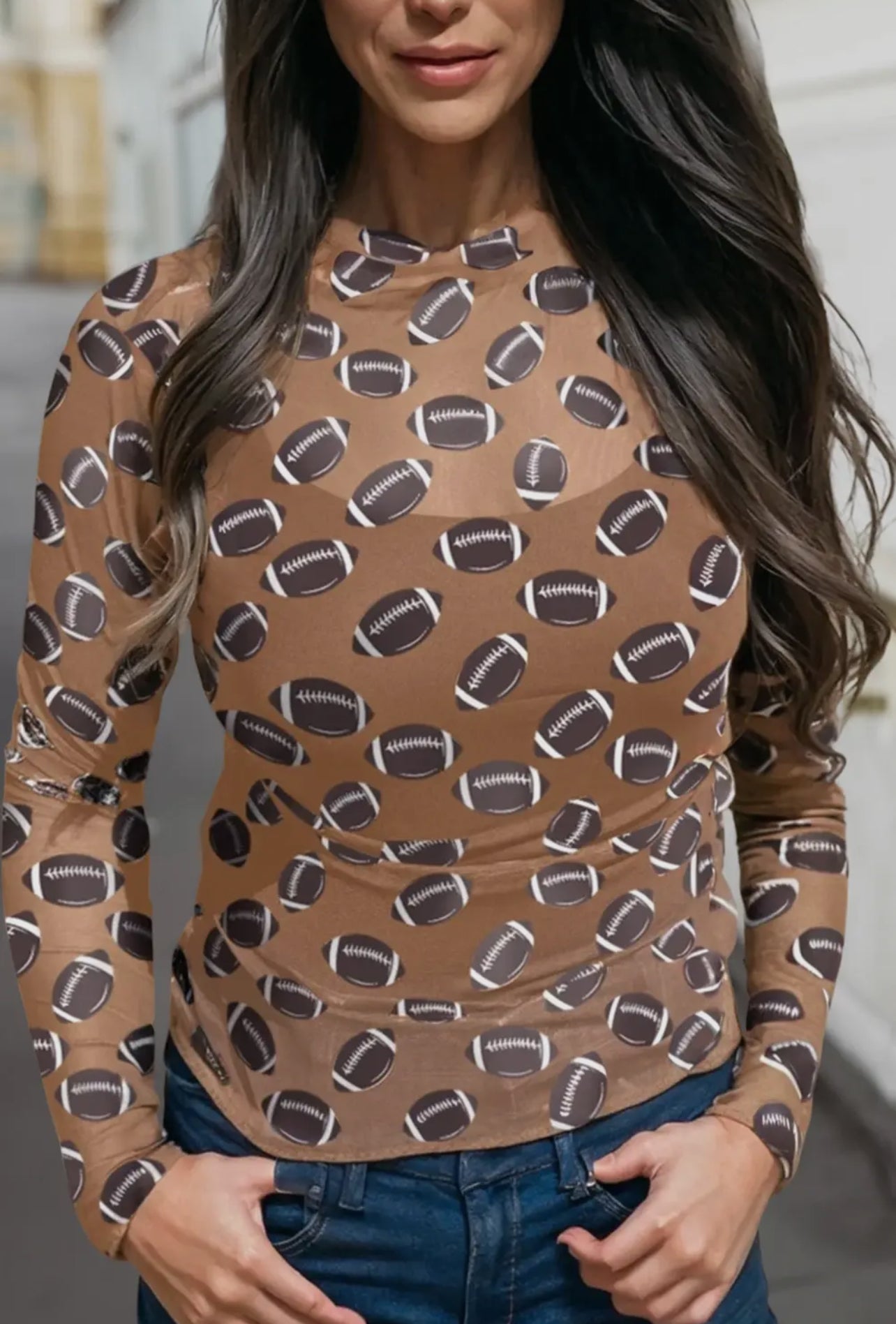 Mesh Football Long-sleeve Top