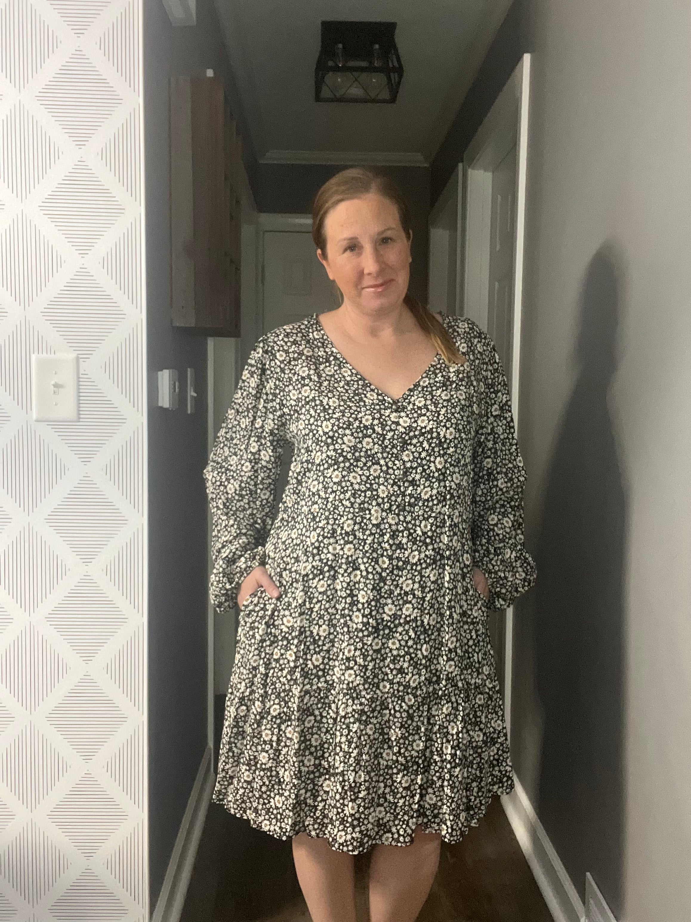 Misha Plus Micro Floral Midi Dress With Pockets – Krickette & Lime Boutique
