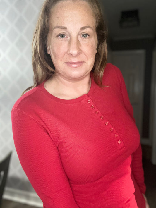 Long Sleeve Thermal Henley With Buttons