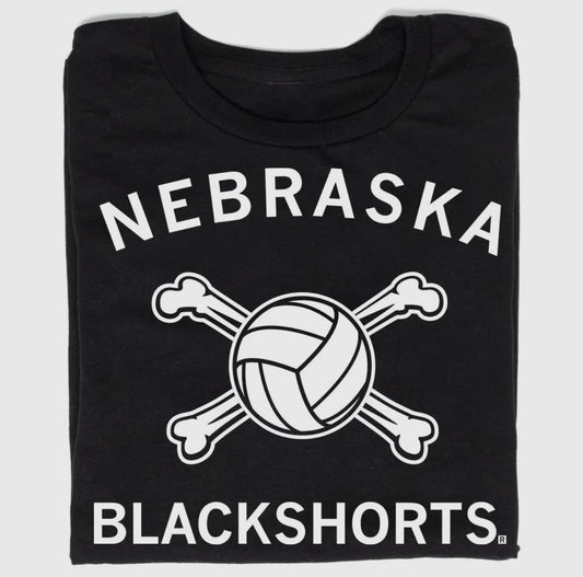 Nebraska Black Shorts Volleyball Tee