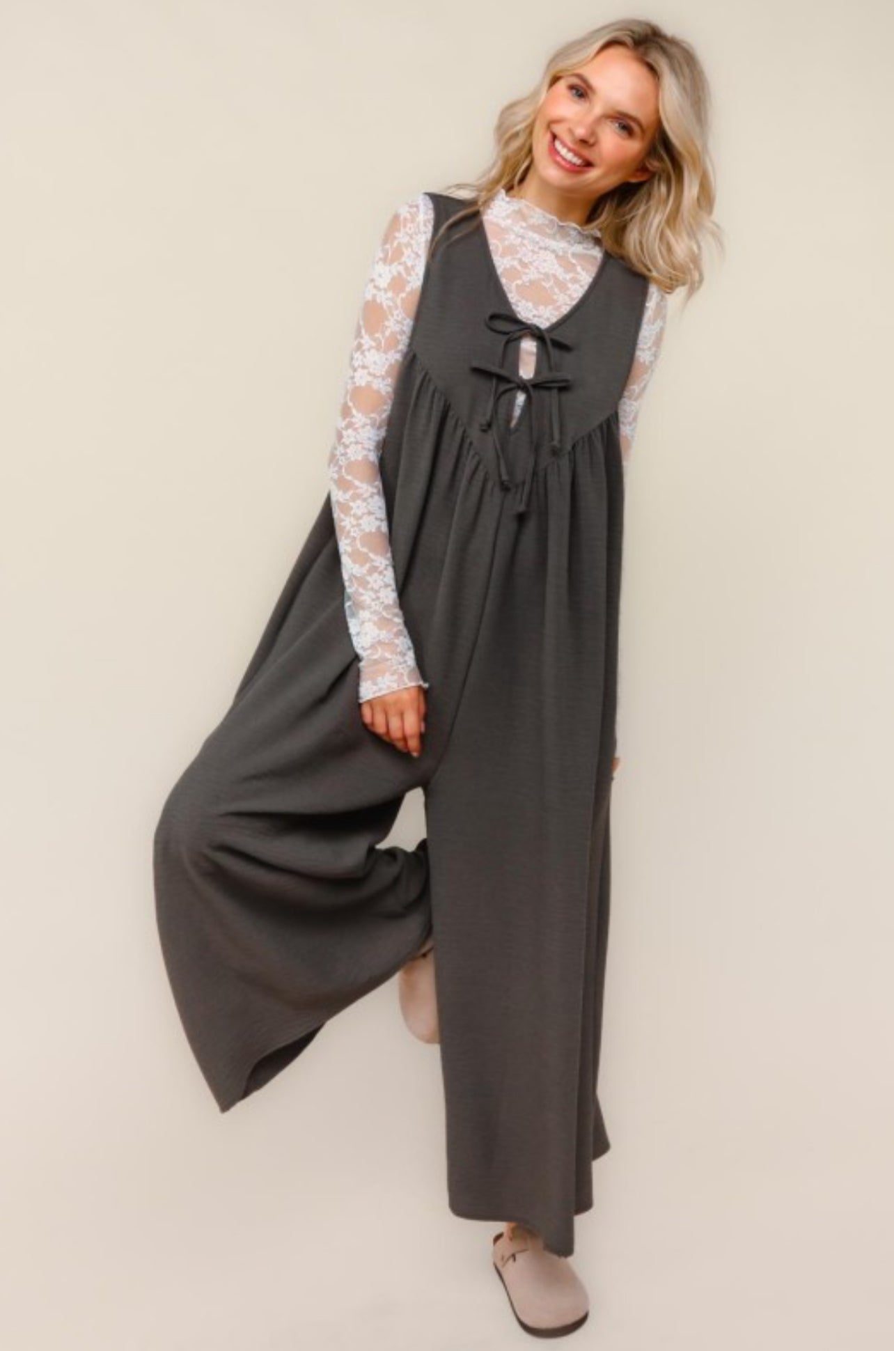 Plus Ribbon Detail Baggy Jumper