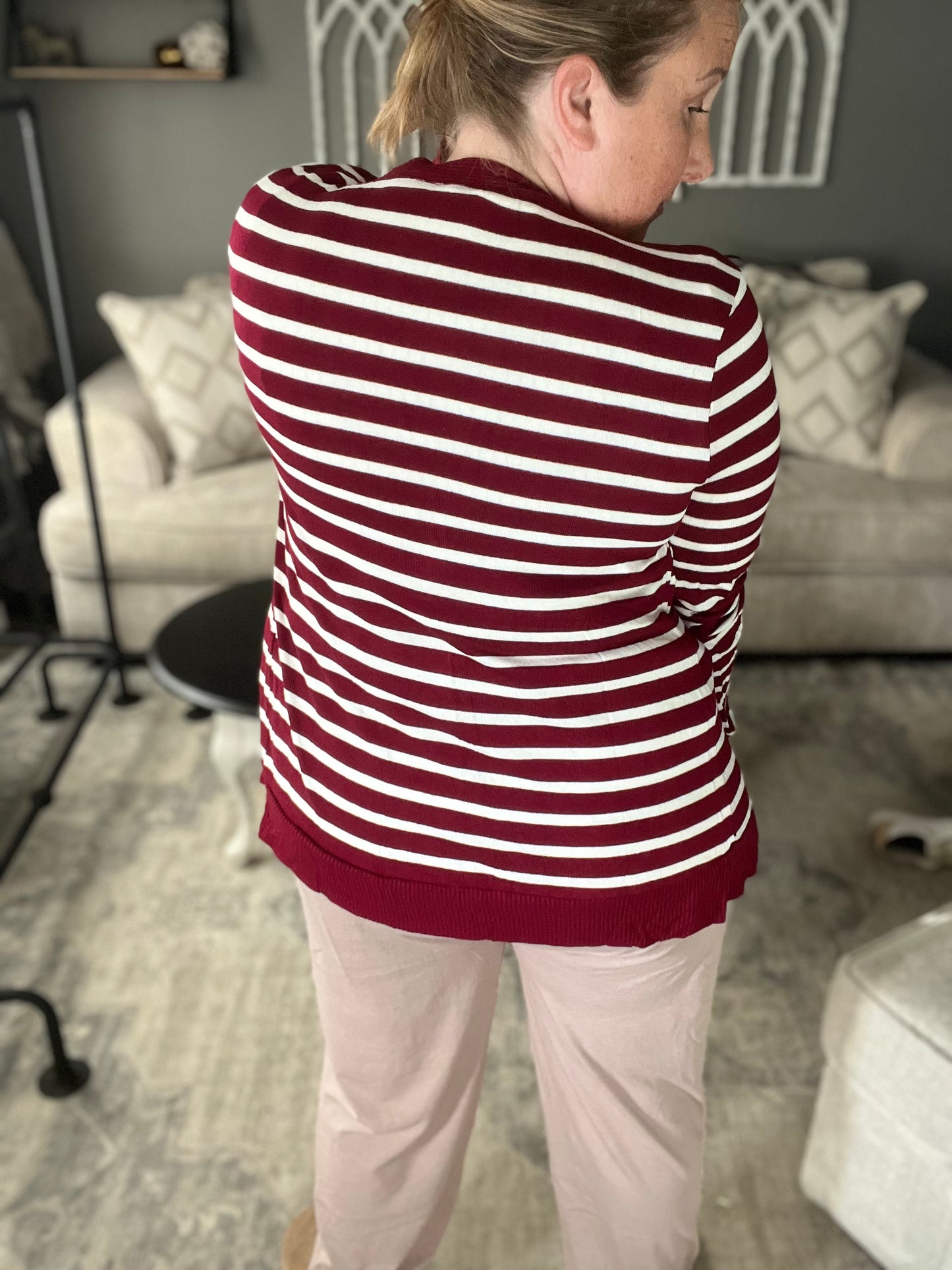 Candy Striped Snap Button Cardi