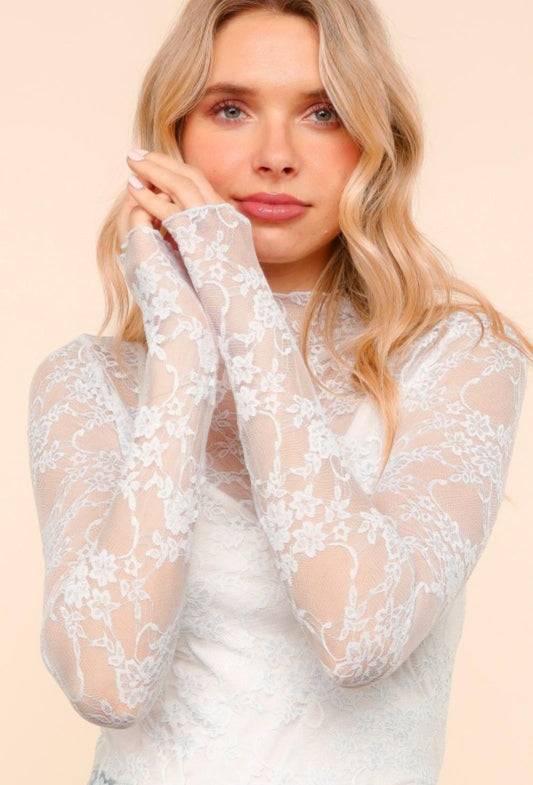 Long Line Mesh Semi Sheer Top