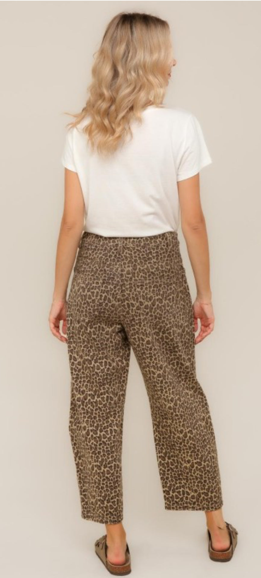 Leopard Mid Rise Baggy Pant