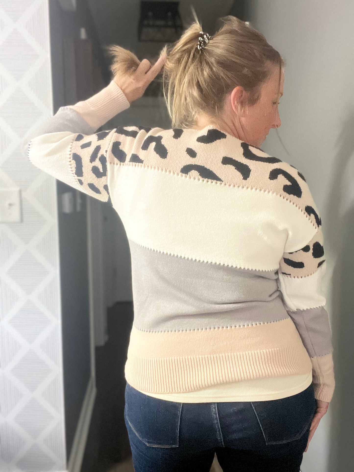 Leopard Colorblock Sweater FINAL SALE