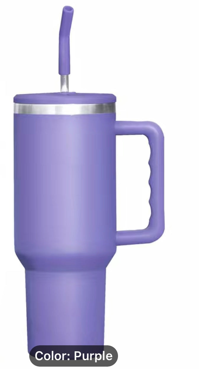 40oz Dupe Tumbler With Rubber Straw Cover