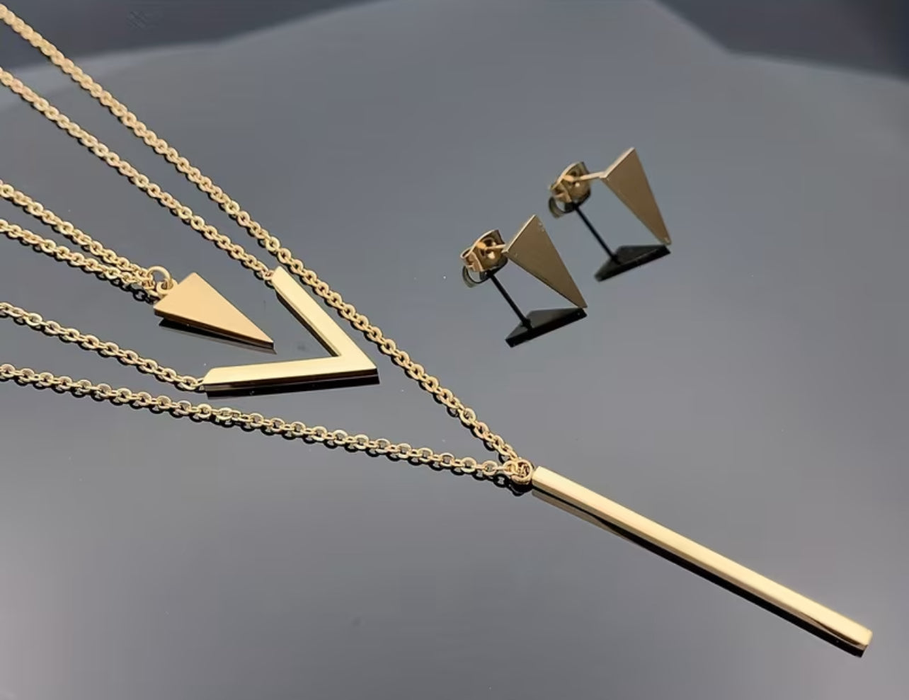 Triple Layer Bold Necklace and Earring Combo