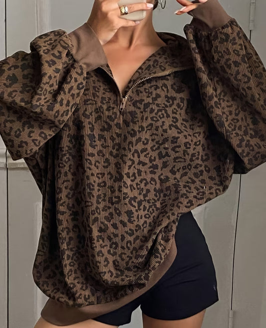 Light It Up With Leopard Pullover